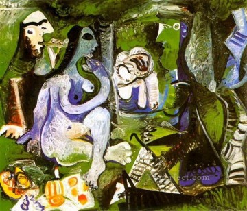 Abstract and Decorative Painting - Le dejeuner sur l herbe Manet 3 1961 Cubism